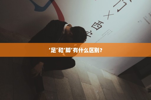 ‘足’和‘脚’有什么区别？