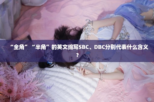 “全角”“半角”的英文缩写SBC、DBC分别代表什么含义？