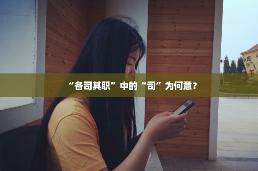 “各司其职”中的“司”为何意？