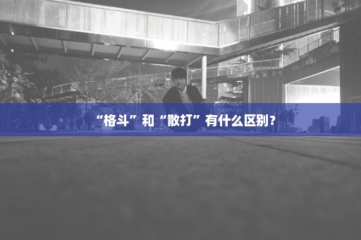 “格斗”和“散打”有什么区别？