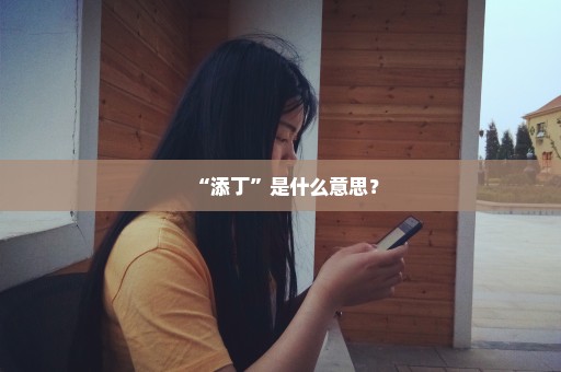 “添丁”是什么意思？