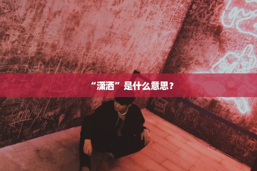 “潇洒”是什么意思？