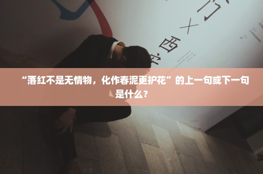 “落红不是无情物，化作春泥更护花”的上一句或下一句是什么？