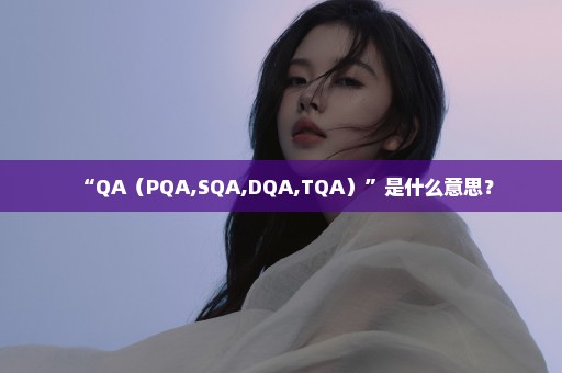 “QA（PQA,SQA,DQA,TQA）”是什么意思？