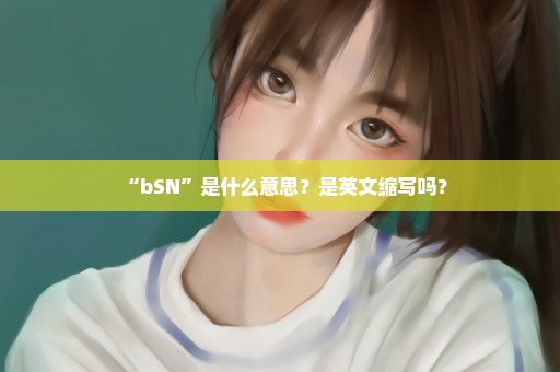 “bSN”是什么意思？是英文缩写吗？