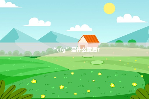 “cfg”是什么意思?