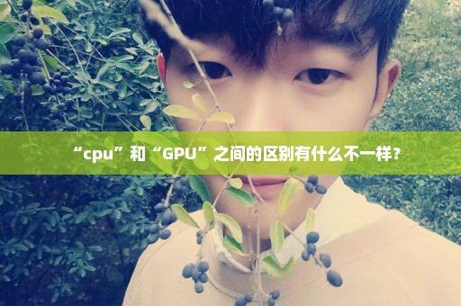 “cpu”和“GPU”之间的区别有什么不一样？