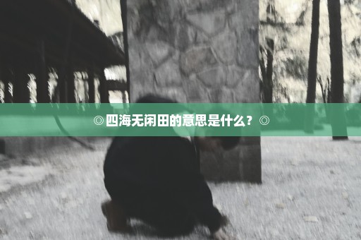 ◎四海无闲田的意思是什么？◎