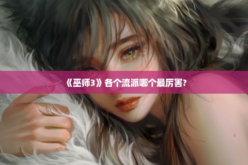 《巫师3》各个流派哪个最厉害?