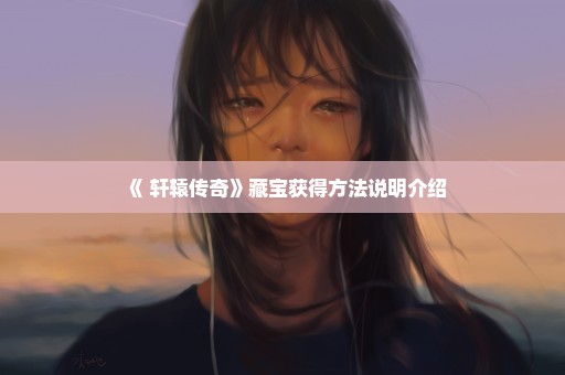 《 轩辕传奇》藏宝获得方法说明介绍