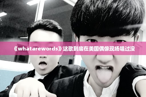 《whatarewords》这歌到底在美国偶像现场唱过没