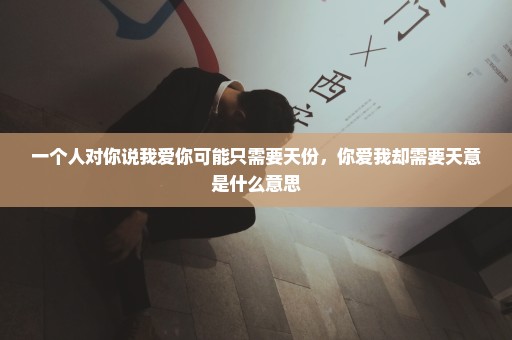 一个人对你说我爱你可能只需要天份，你爱我却需要天意是什么意思