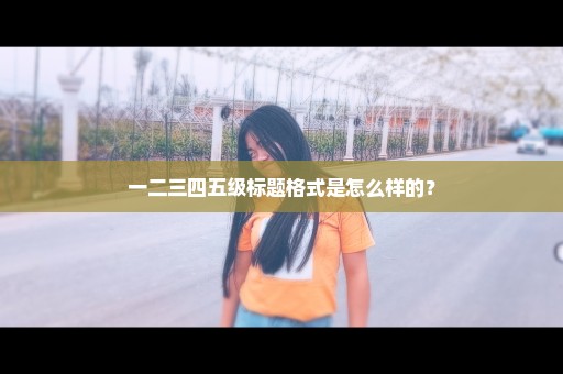 一二三四五级标题格式是怎么样的？