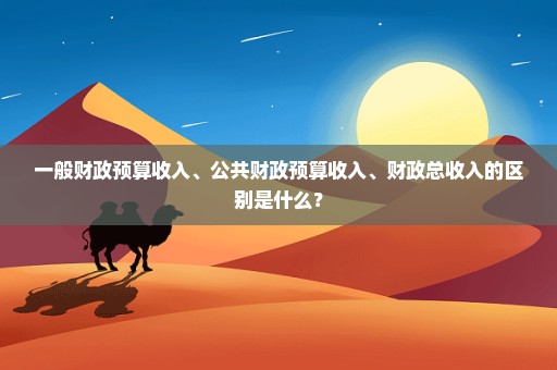 一般财政预算收入、公共财政预算收入、财政总收入的区别是什么？