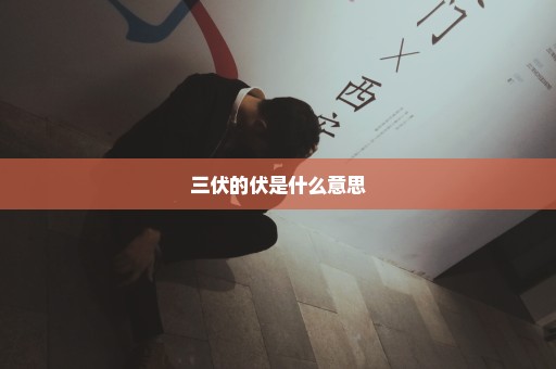 三伏的伏是什么意思