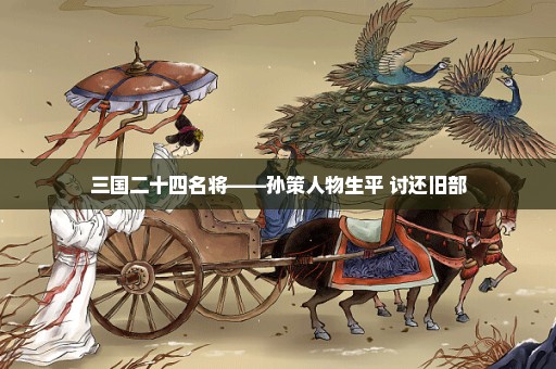 三国二十四名将——孙策人物生平 讨还旧部