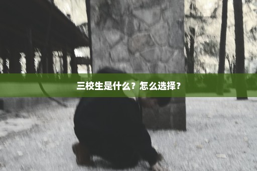 三校生是什么？怎么选择？