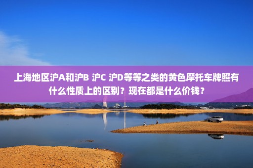 上海地区沪A和沪B 沪C 沪D等等之类的黄色摩托车牌照有什么性质上的区别？现在都是什么价钱？