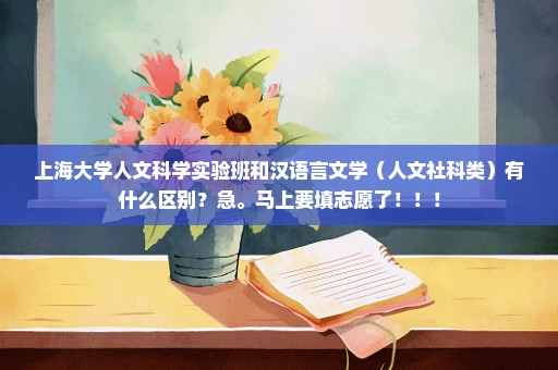 上海大学人文科学实验班和汉语言文学（人文社科类）有什么区别？急。马上要填志愿了！！！