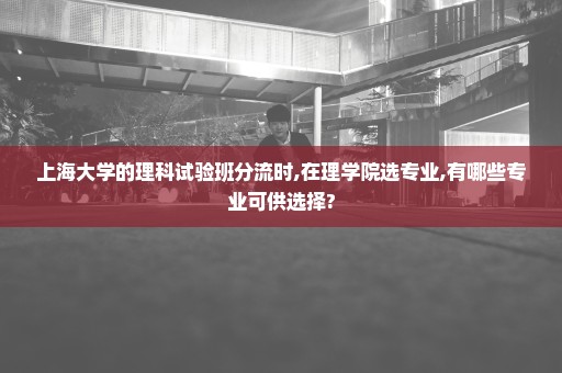 上海大学的理科试验班分流时,在理学院选专业,有哪些专业可供选择?