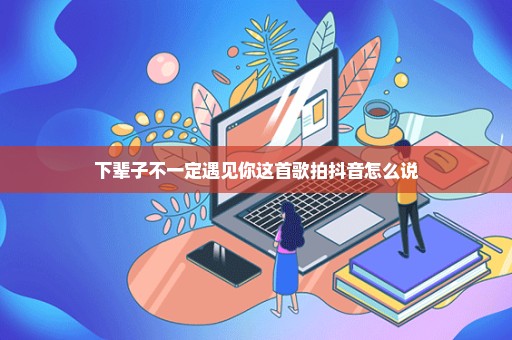 下辈子不一定遇见你这首歌拍抖音怎么说