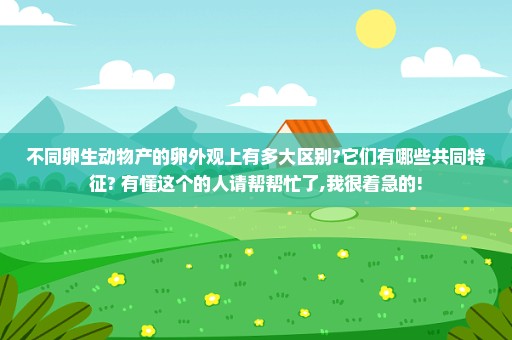 不同卵生动物产的卵外观上有多大区别?它们有哪些共同特征? 有懂这个的人请帮帮忙了,我很着急的!