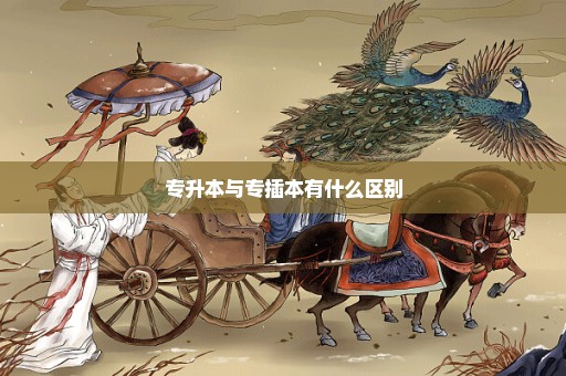 专升本与专插本有什么区别