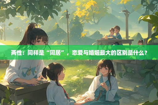 两性：同样是“同居”，恋爱与婚姻最大的区别是什么？