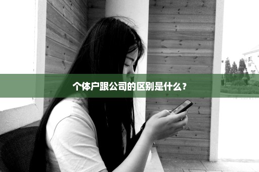 个体户跟公司的区别是什么？