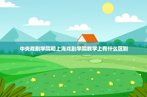 中央戏剧学院和上海戏剧学院教学上有什么区别