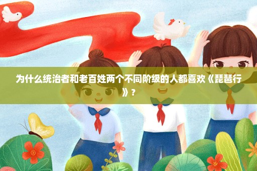 为什么统治者和老百姓两个不同阶级的人都喜欢《琵琶行》？