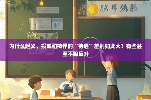 为什么起义、投诚和被俘的“待遇”差别如此大？有些甚至不降反升