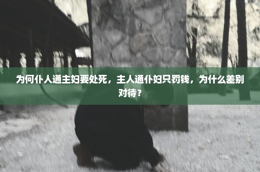 为何仆人通主妇要处死，主人通仆妇只罚钱，为什么差别对待？