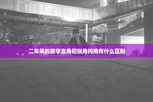 二年级的数学直角和锐角钝角有什么区别