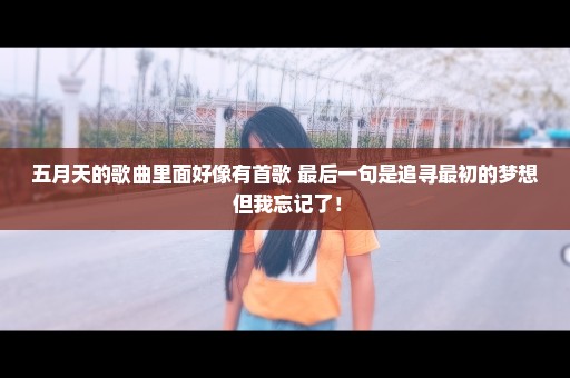 五月天的歌曲里面好像有首歌 最后一句是追寻最初的梦想 但我忘记了！