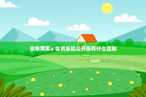 京东苹果a+会员版和公开版有什么区别