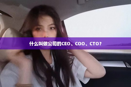 什么叫做公司的CEO、COO、CTO？