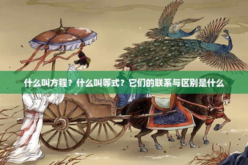 什么叫方程？什么叫等式？它们的联系与区别是什么