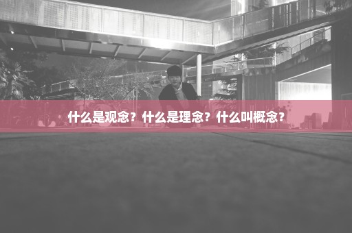 什么是观念？什么是理念？什么叫概念？