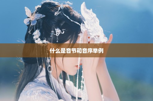 什么是音节和音序举例