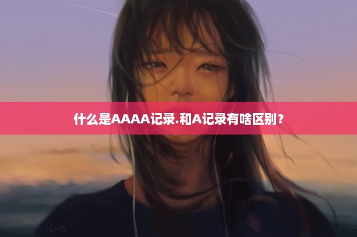 什么是AAAA记录.和A记录有啥区别？