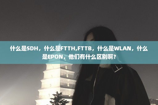 什么是SDH，什么是FTTH,FTTB，什么是WLAN，什么是EPON，他们有什么区别啊？