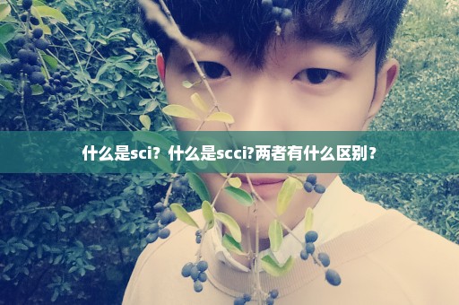 什么是sci？什么是scci?两者有什么区别？