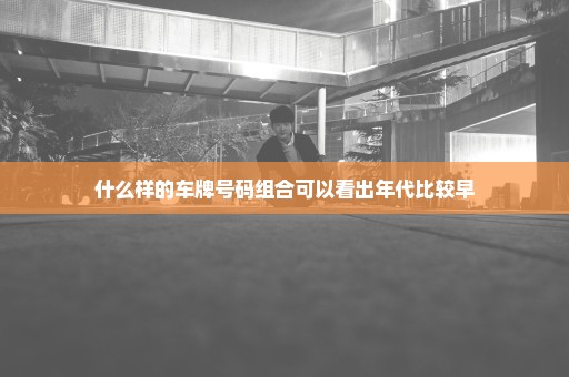 什么样的车牌号码组合可以看出年代比较早