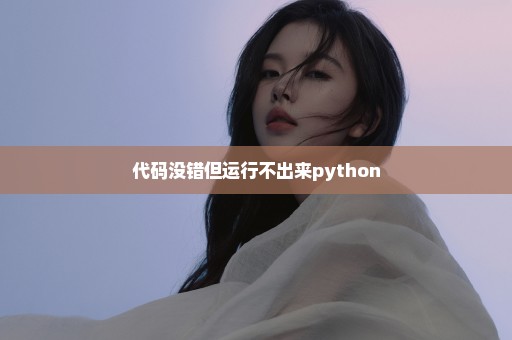 代码没错但运行不出来python