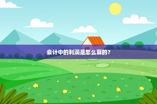 会计中的利润是怎么算的？