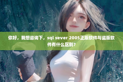 你好，我想咨询下，sql sever 2005正版软件与盗版软件有什么区别？