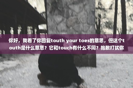 你好，我看了你回复touth your toes的意思，但这个touth是什么意思？它和touch有什么不同？抱歉打扰你了