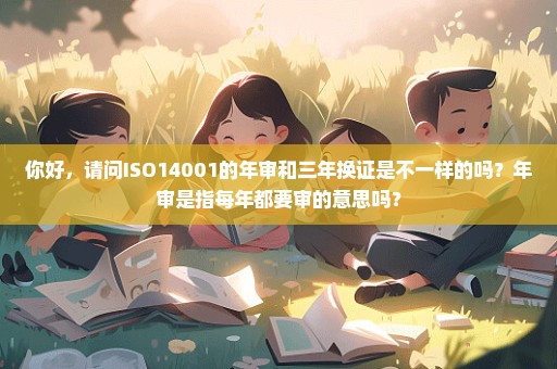 你好，请问ISO14001的年审和三年换证是不一样的吗？年审是指每年都要审的意思吗？