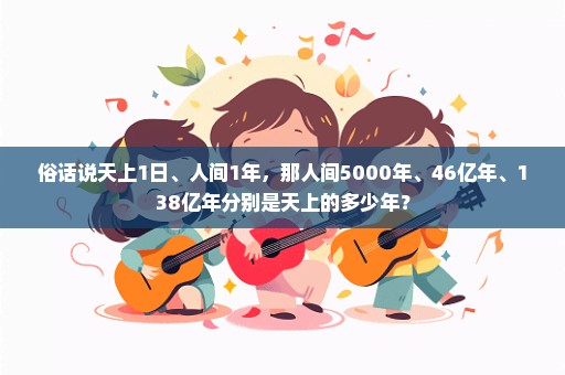 俗话说天上1日、人间1年，那人间5000年、46亿年、138亿年分别是天上的多少年？